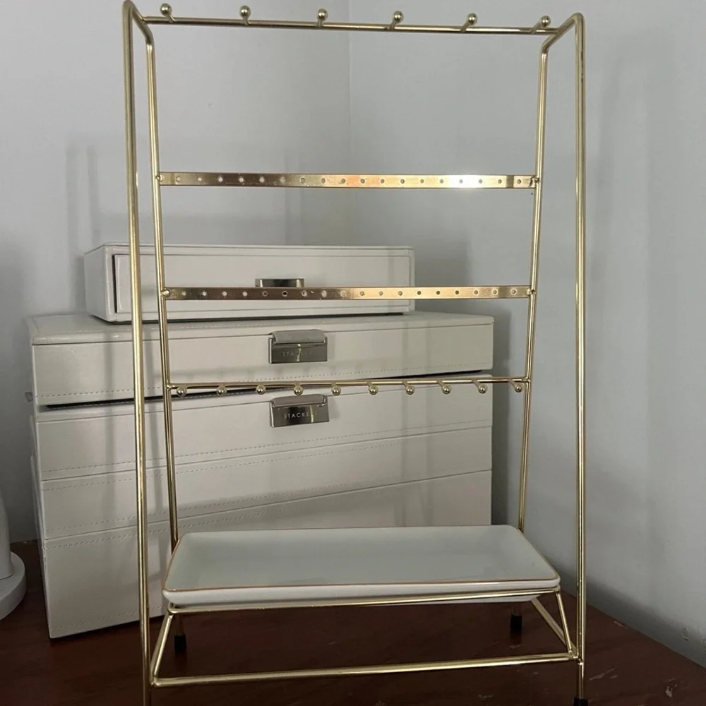Gold Jewelry Organizer Stand